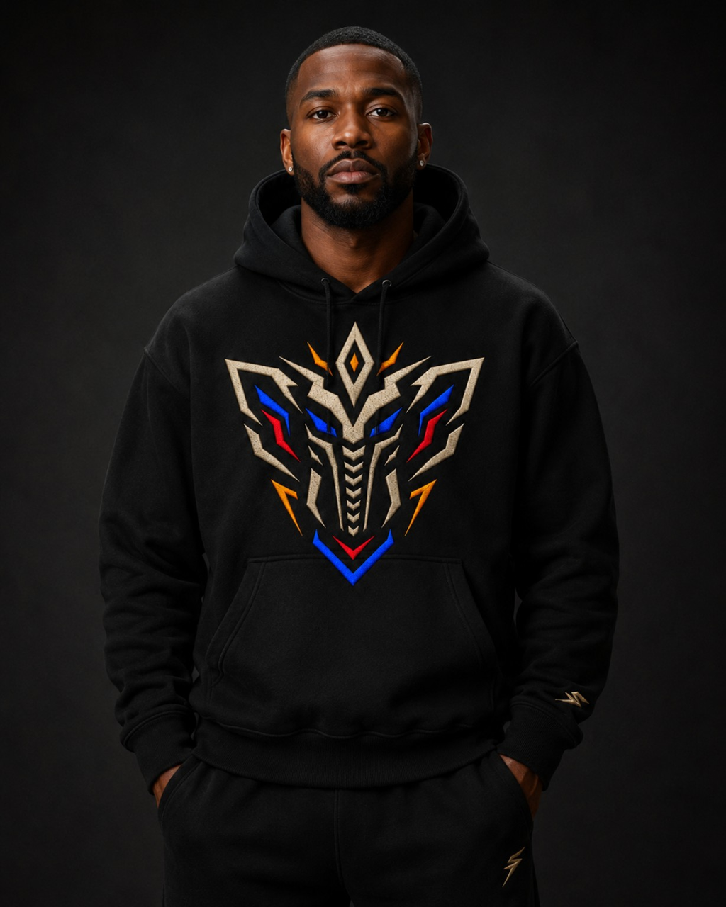 Elephant Crest Hoodie - Black