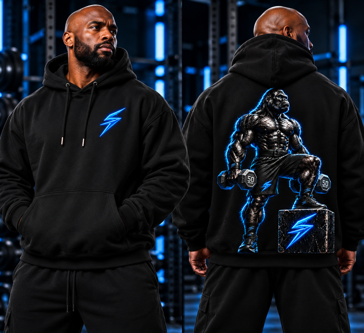 Men’s Apex Strength Oversized Hoodie – Black - Pre-Order